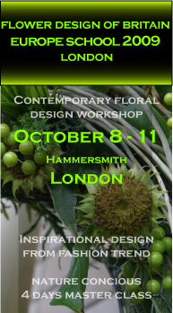 Contemporary floral design workshop London, nature concious master class